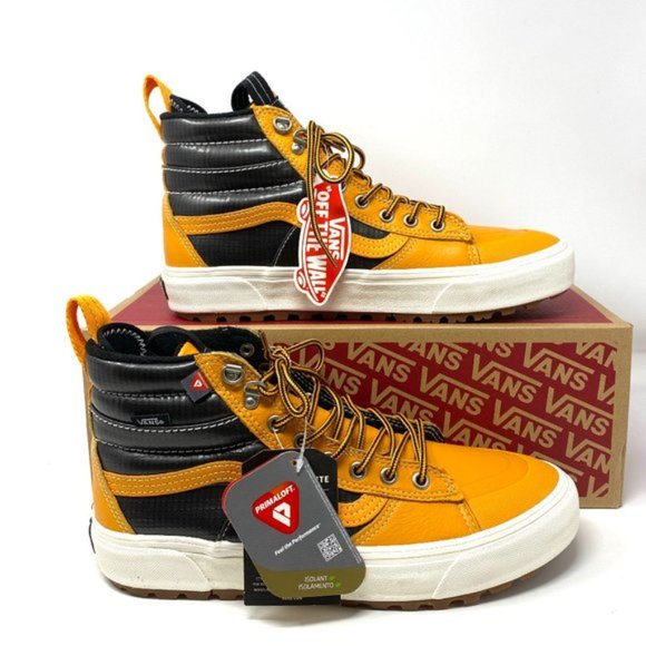 Vans SK8-HI MTE 2.0 DX Yellow Apricot Black Winter Boots Womens Size VN0A4P3I2NF - Picture 2 of 7
